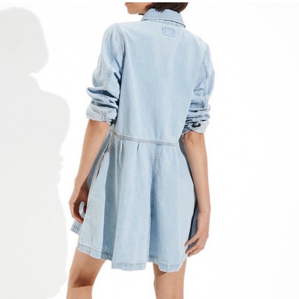 American Eagle Outfitters Light Blue Long Sleeve Dress - Picture 3 of 10